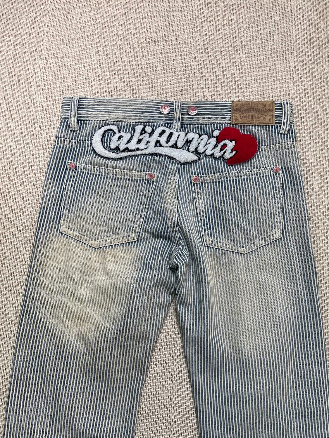 빈티지 히코리 디스트로이드 패치워크 데님팬츠 상품이미지8