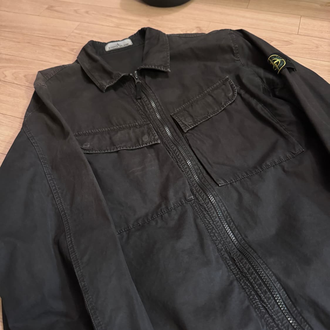 스톤아일랜드 코튼캔버스 오버셔츠 블랙 22FW XXL 상품이미지2