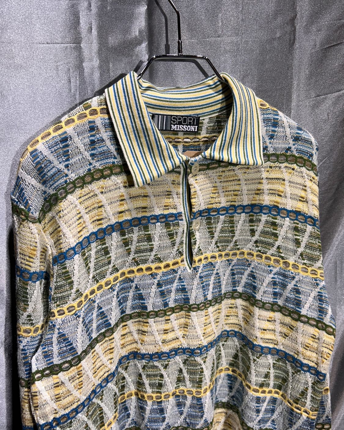 L 미쏘니 스포츠 옐로우 스트라이프 카라 니트 상품이미지4