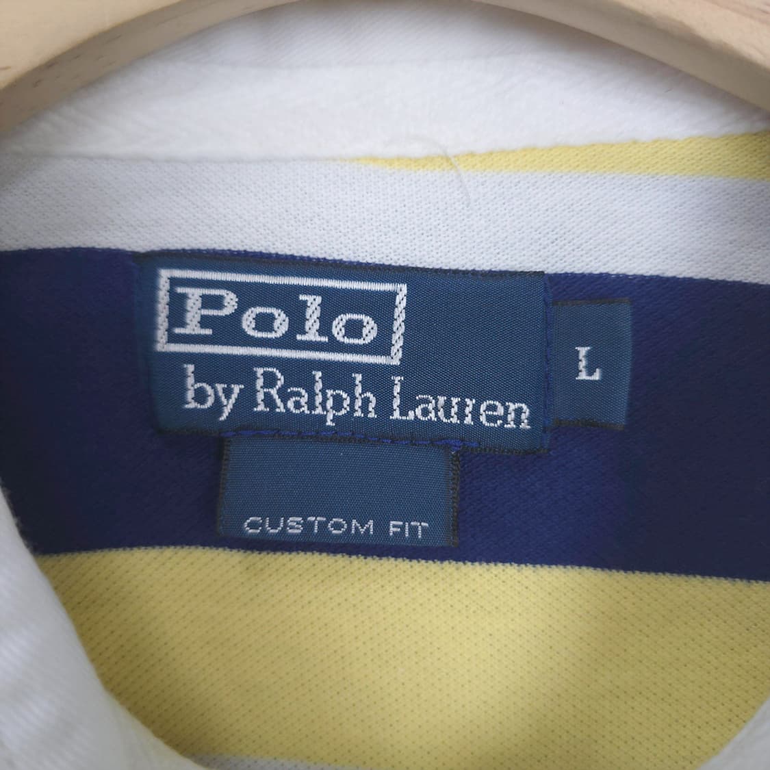 폴로 랄프로렌 Polo 커스텀핏 스트라이프 반팔 카라티 L 상품이미지5