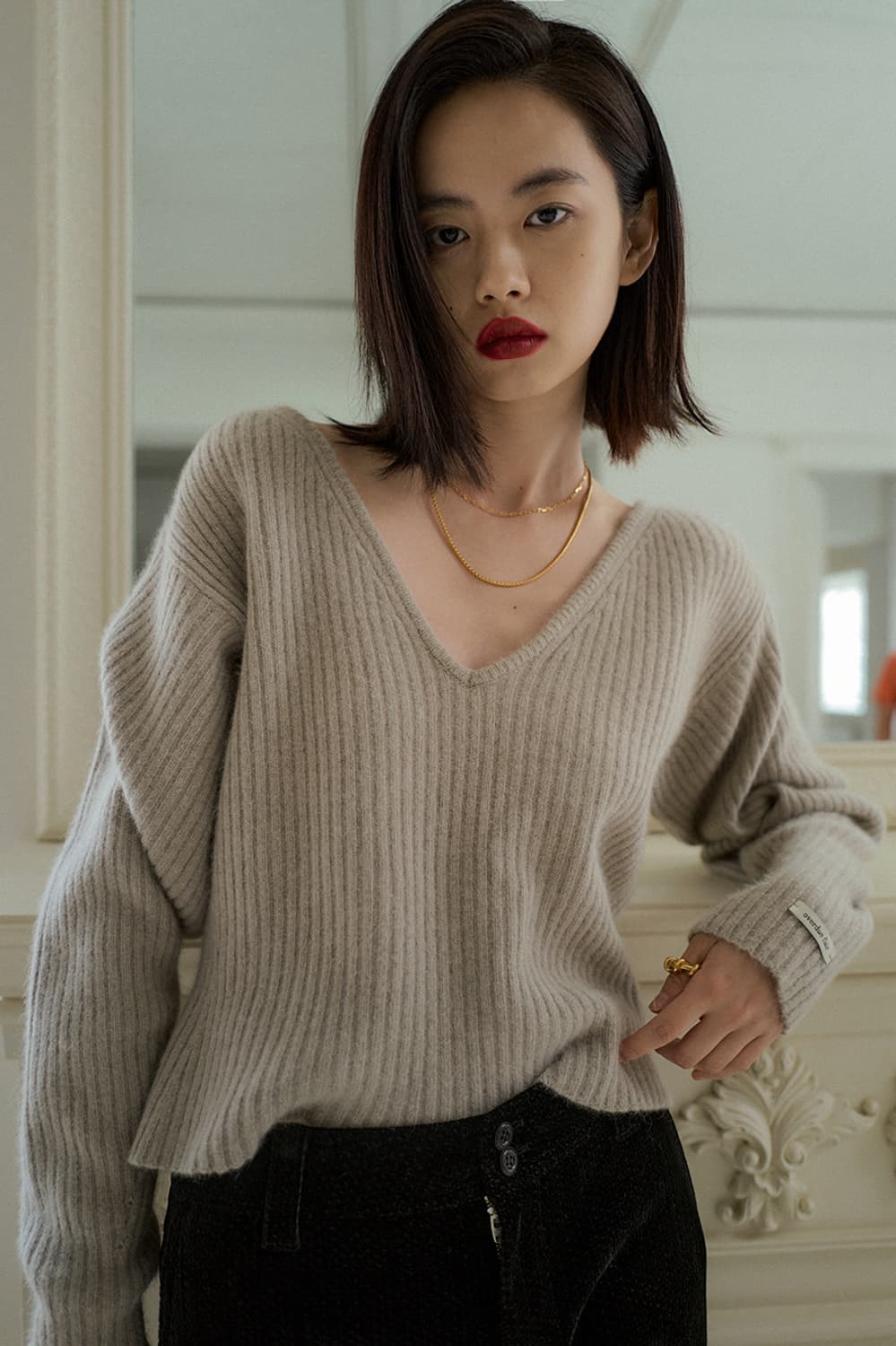 오버듀플레어 RACCOON VOLUME KNIT OAT GRAY 상품이미지1