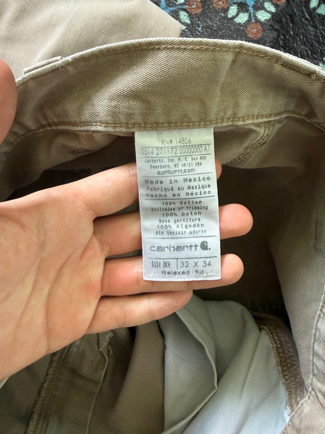 칼하트 카펜터 워크팬츠 베이지 32x34 상품이미지8