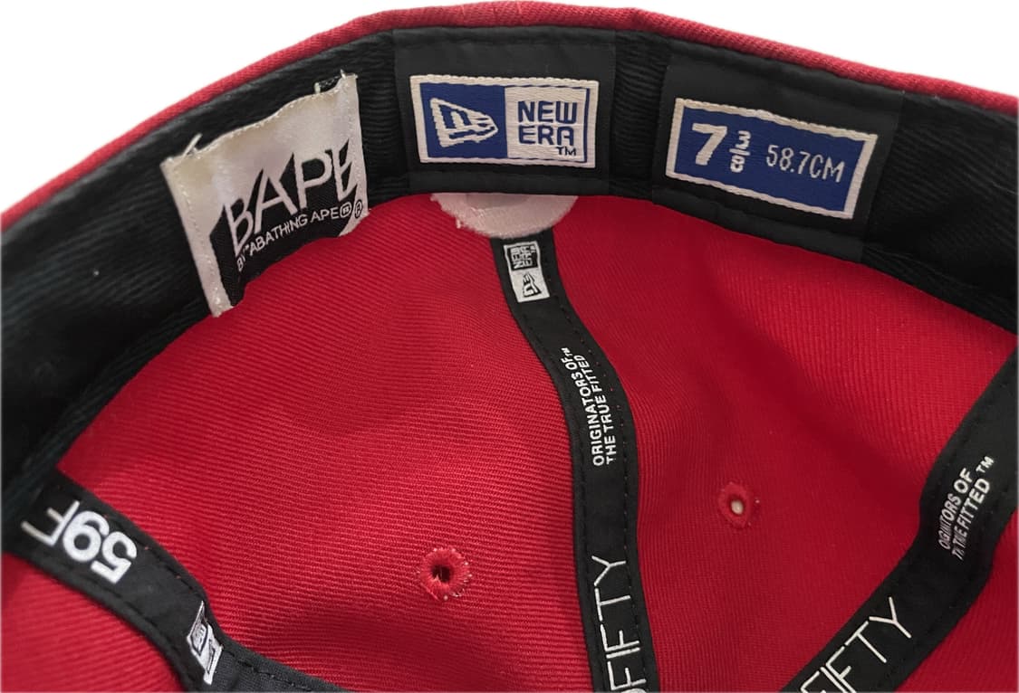 [7 3/8] 00s 베이프 X 뉴에라 빈티지 59fifty 레드 상품이미지5