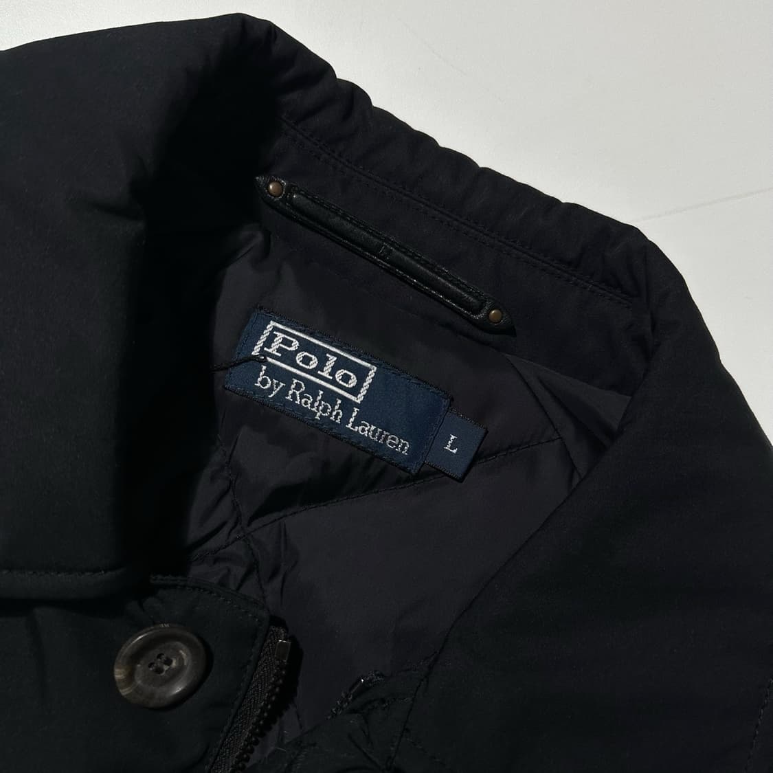폴로 랄프로렌 구스다운 래글런 싱글 패딩 코트 블랙 상품이미지5