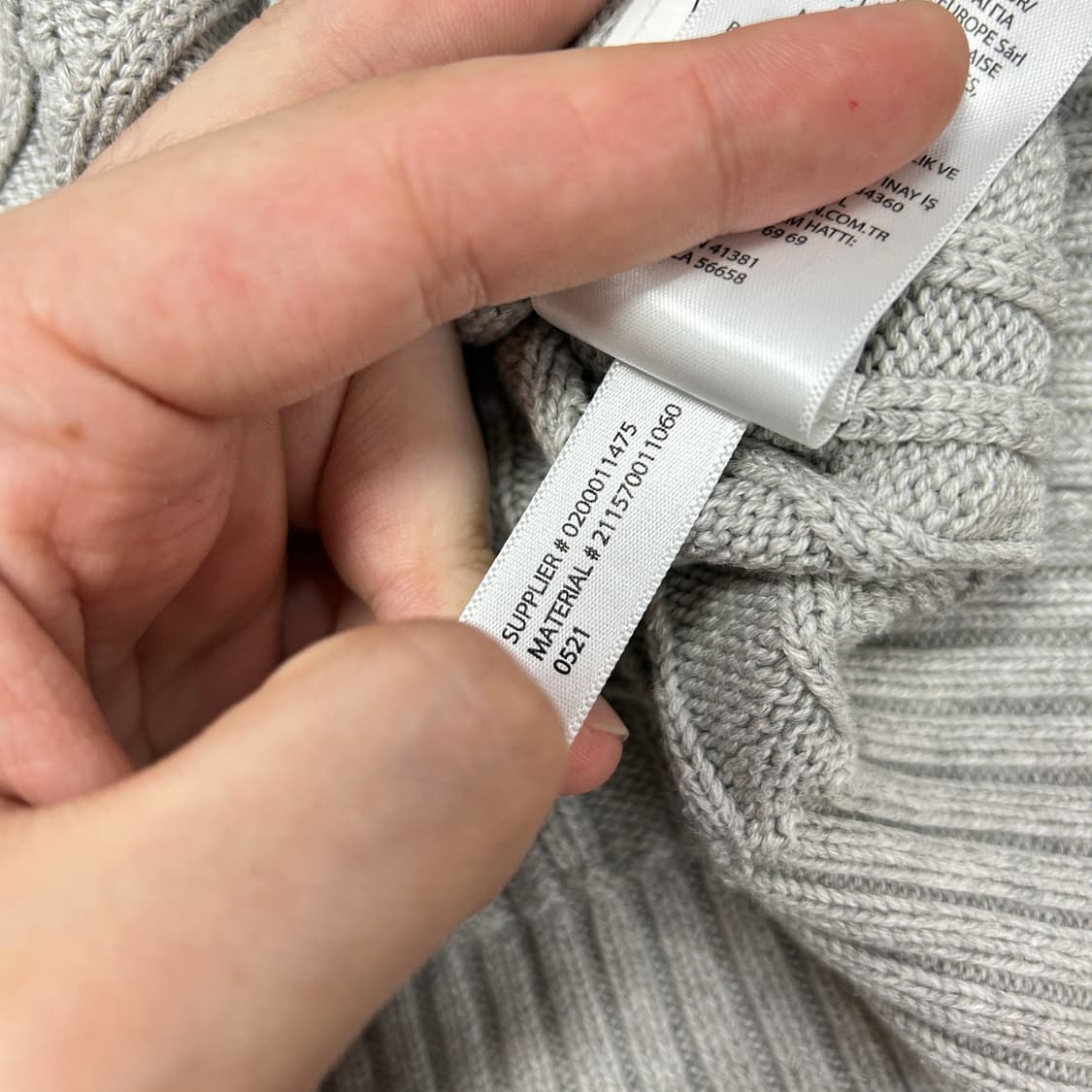 폴로 우먼스 그레이 코튼 케이블니트(S) 상품이미지4