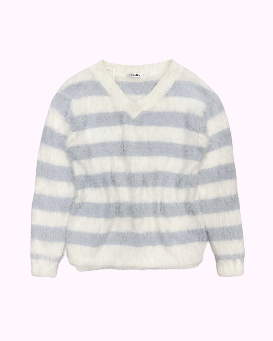 fluffy hairy blue stripe knit 상품이미지1
