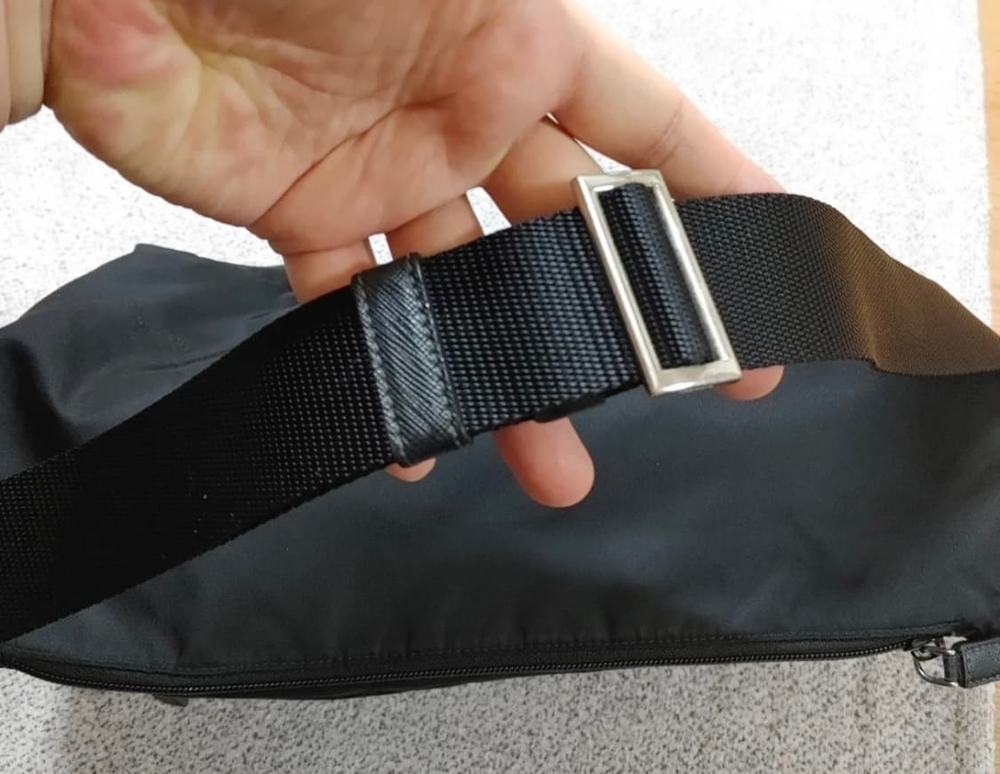 [L] 프라다 테수토 나일론 바이커백 크로스백 블랙 라지 2VH994 상품이미지6