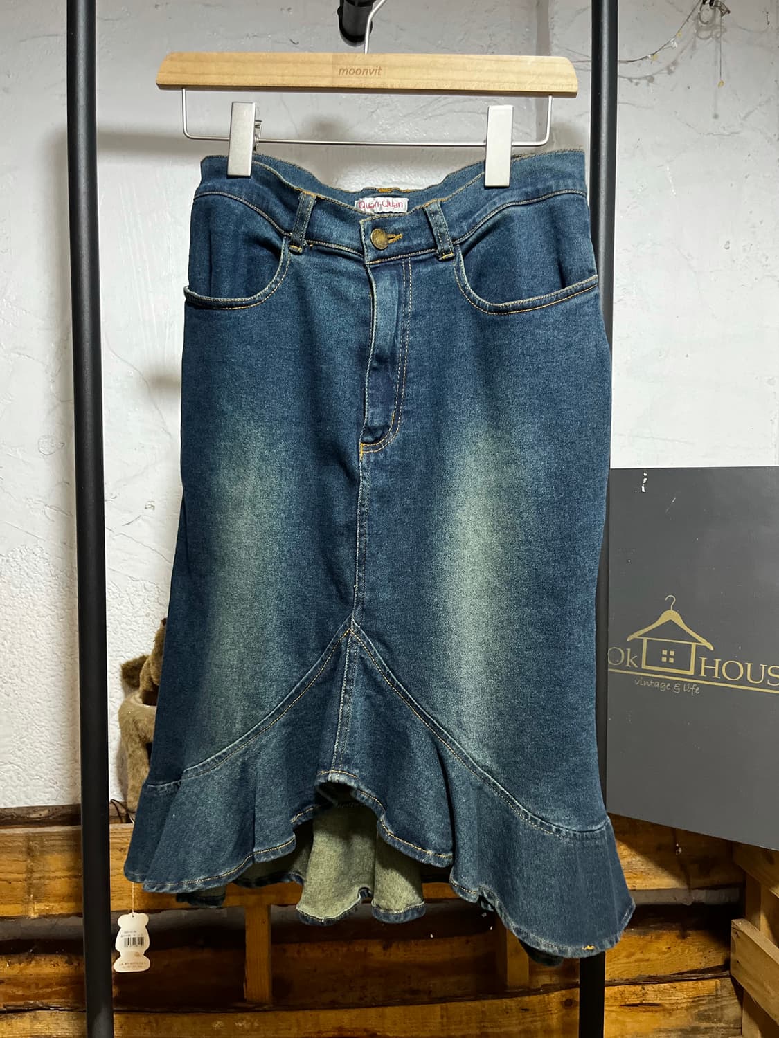 Vintage denim frill skirt 상품이미지1
