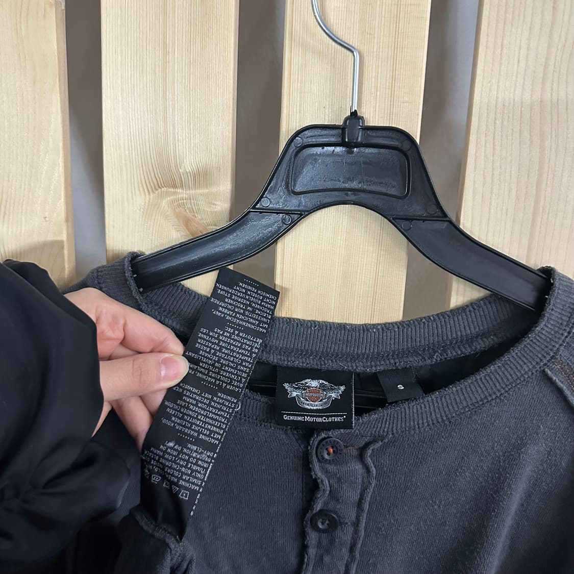 (S) 할리데이비슨 차콜 빅로고 헨리넥 롱슬리브 상품이미지7