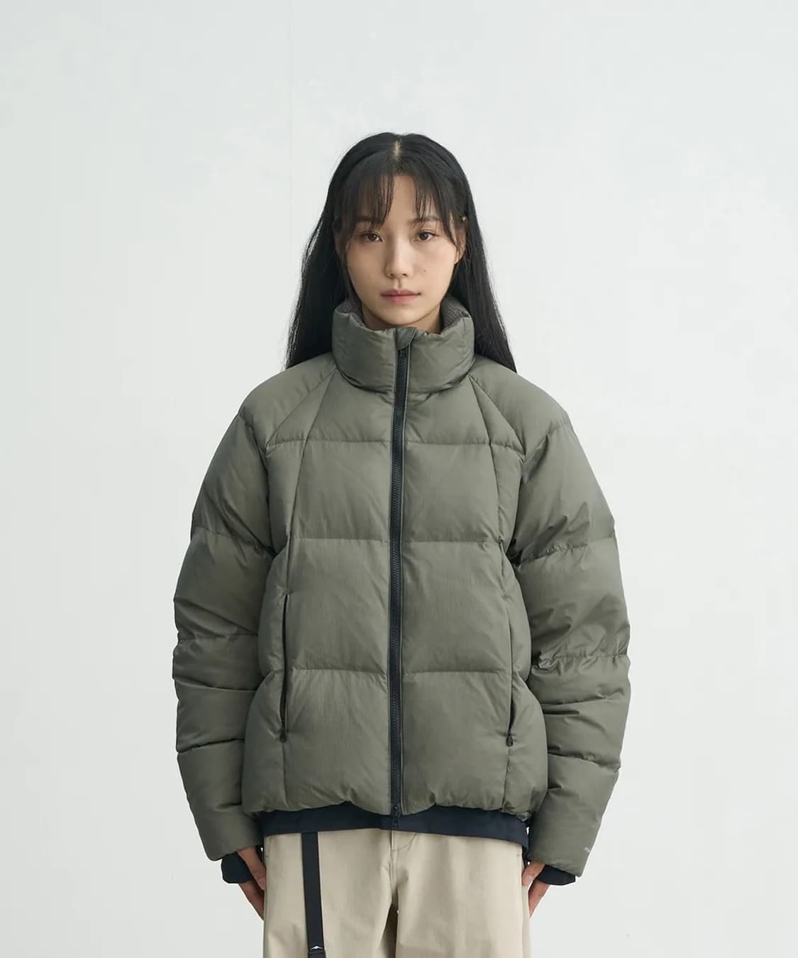 (L) 고요웨어 스너글 패딩 카키 상품이미지1