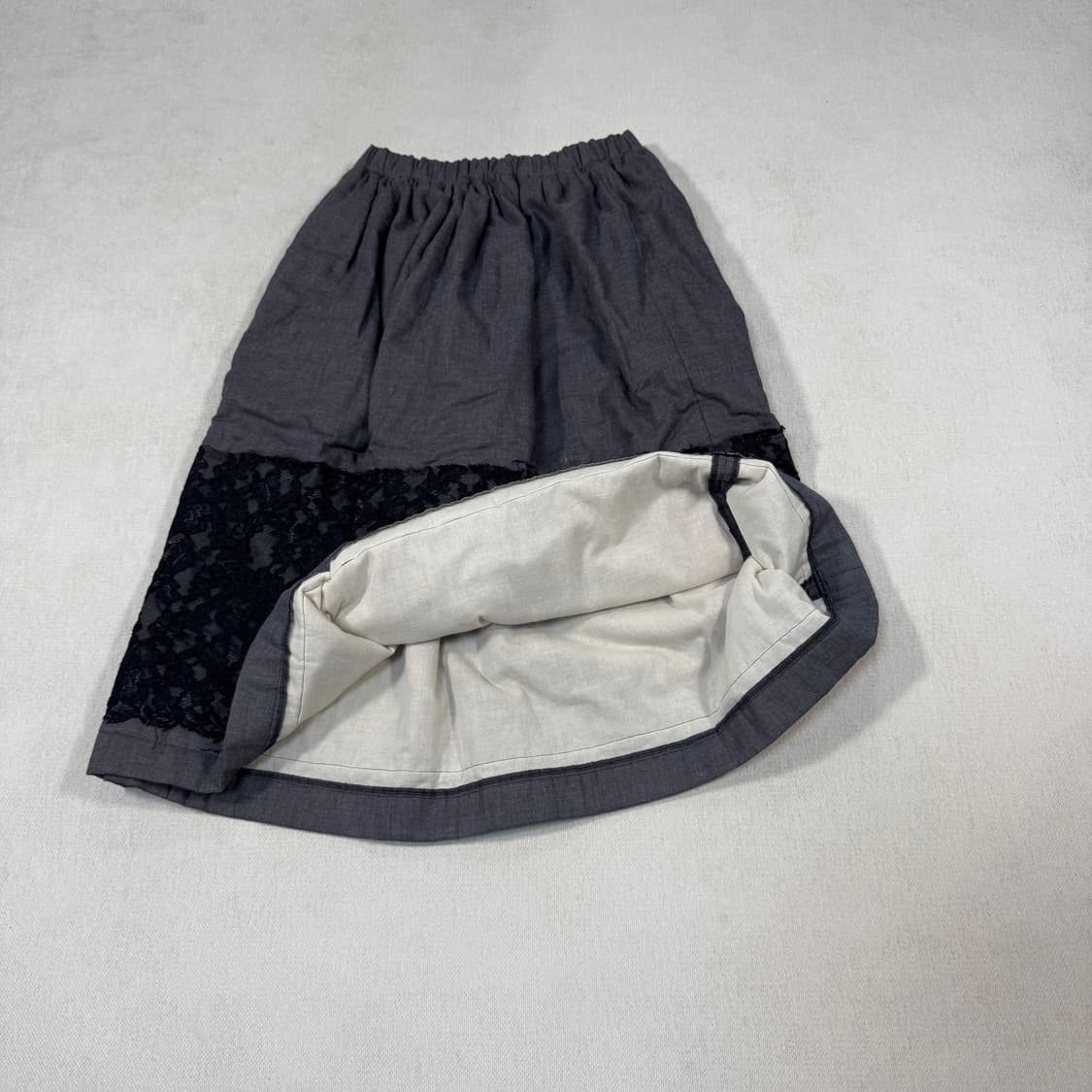 Gray Floral Lace Padded Skirt 상품이미지2