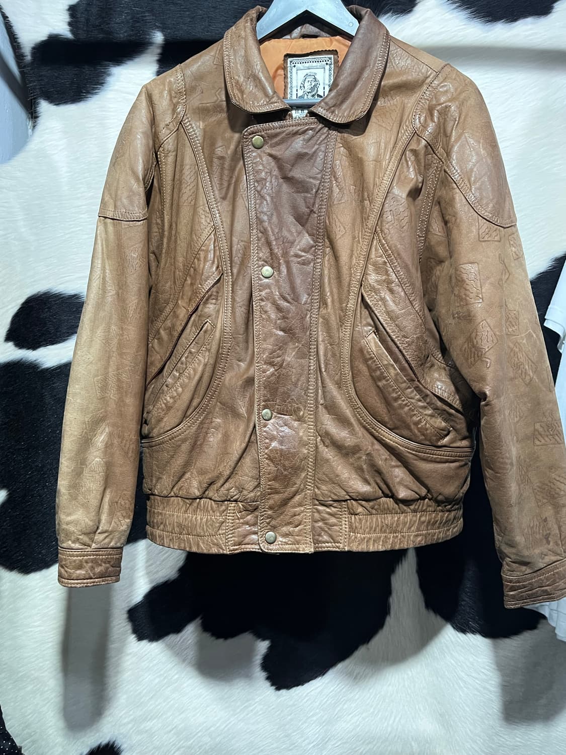 브라운 리얼 레더자켓 상품이미지2