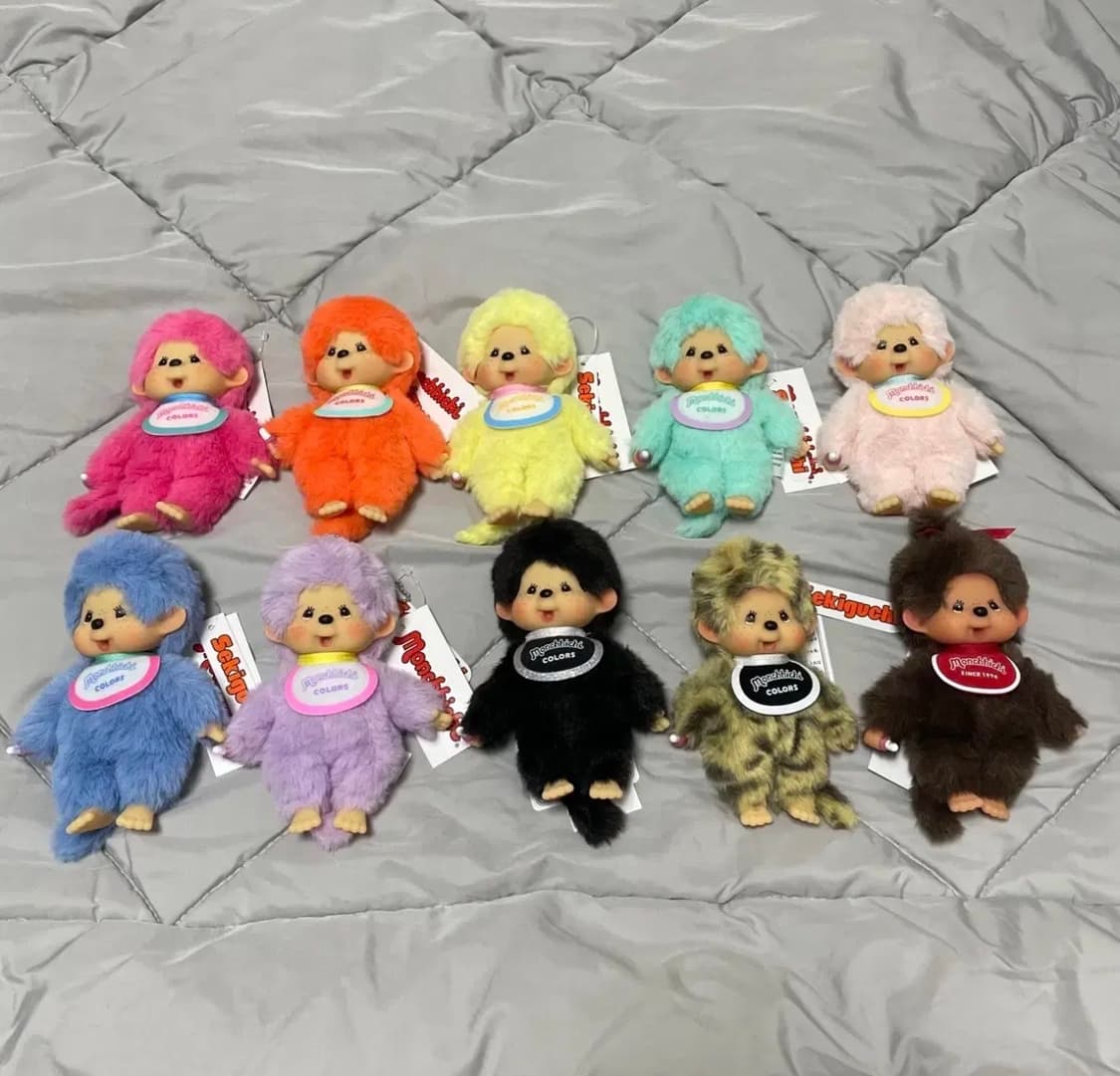 몬치치 컬러즈 호피 블랙 핑크 퍼플 블루 등 인형 키링 상품이미지1