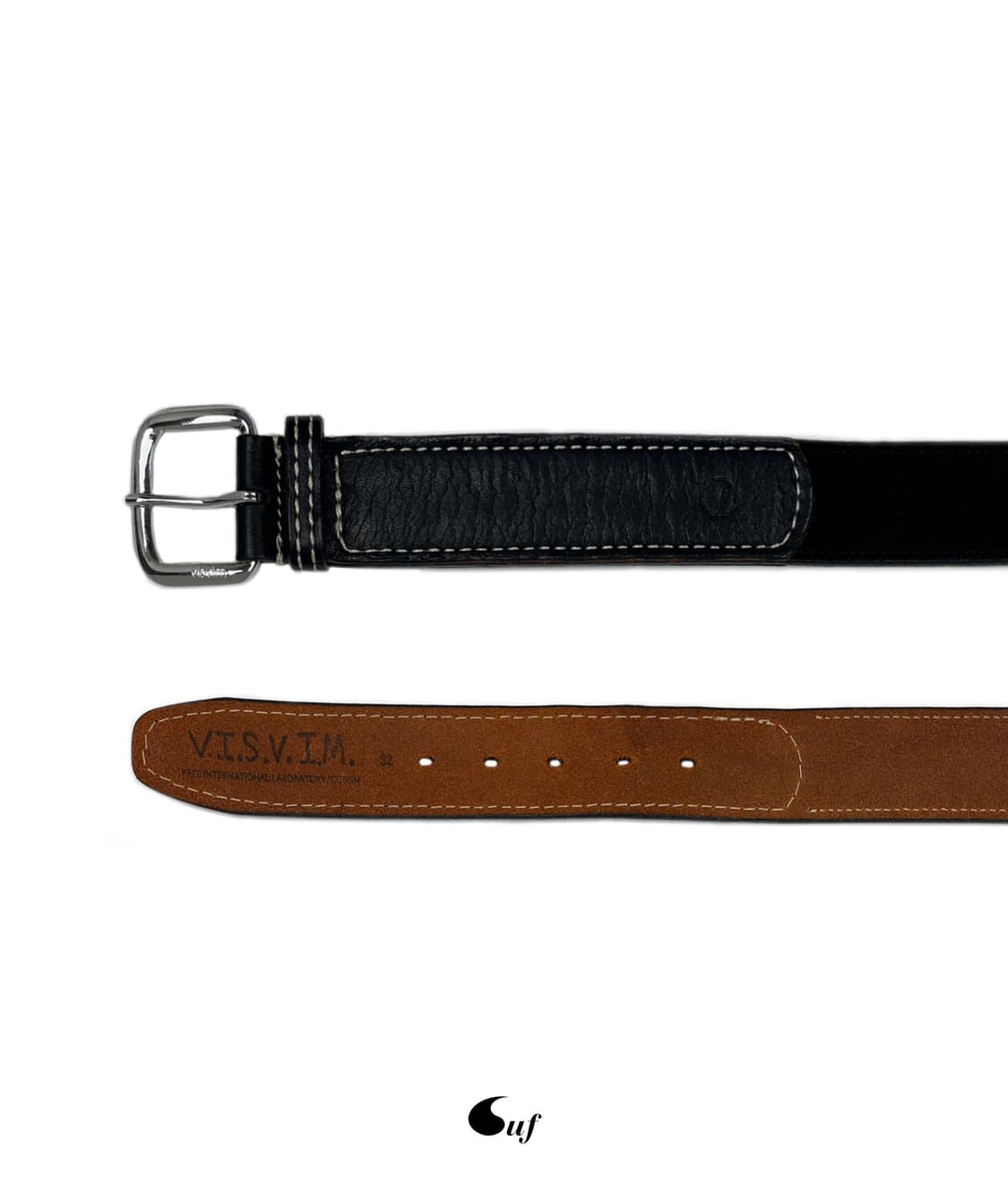 leather patch suede belt 상품이미지1