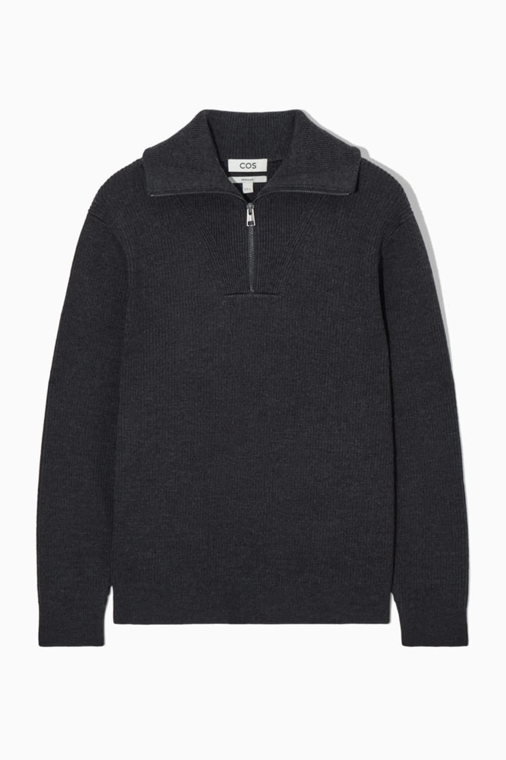 코스  울코튼 블렌드 하프 집 스웨터 L 상품이미지1