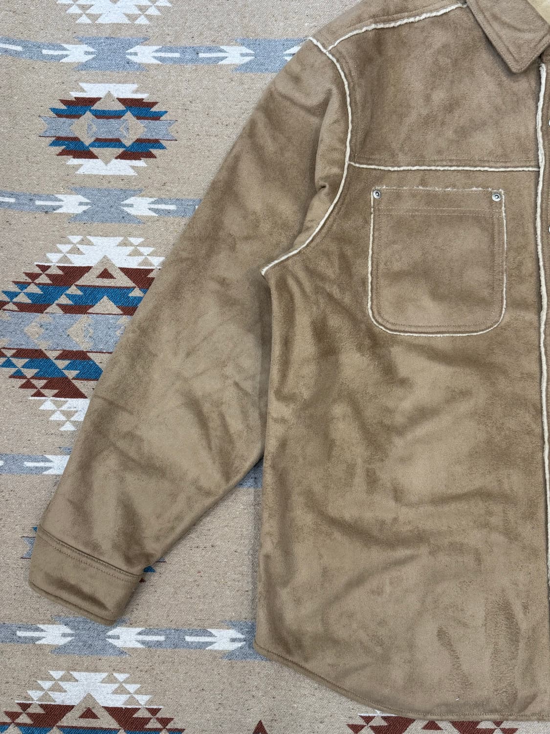 [L] 슈프림 포우 스웨이드 스냅 셔츠 탄 - 25FW 상품이미지5