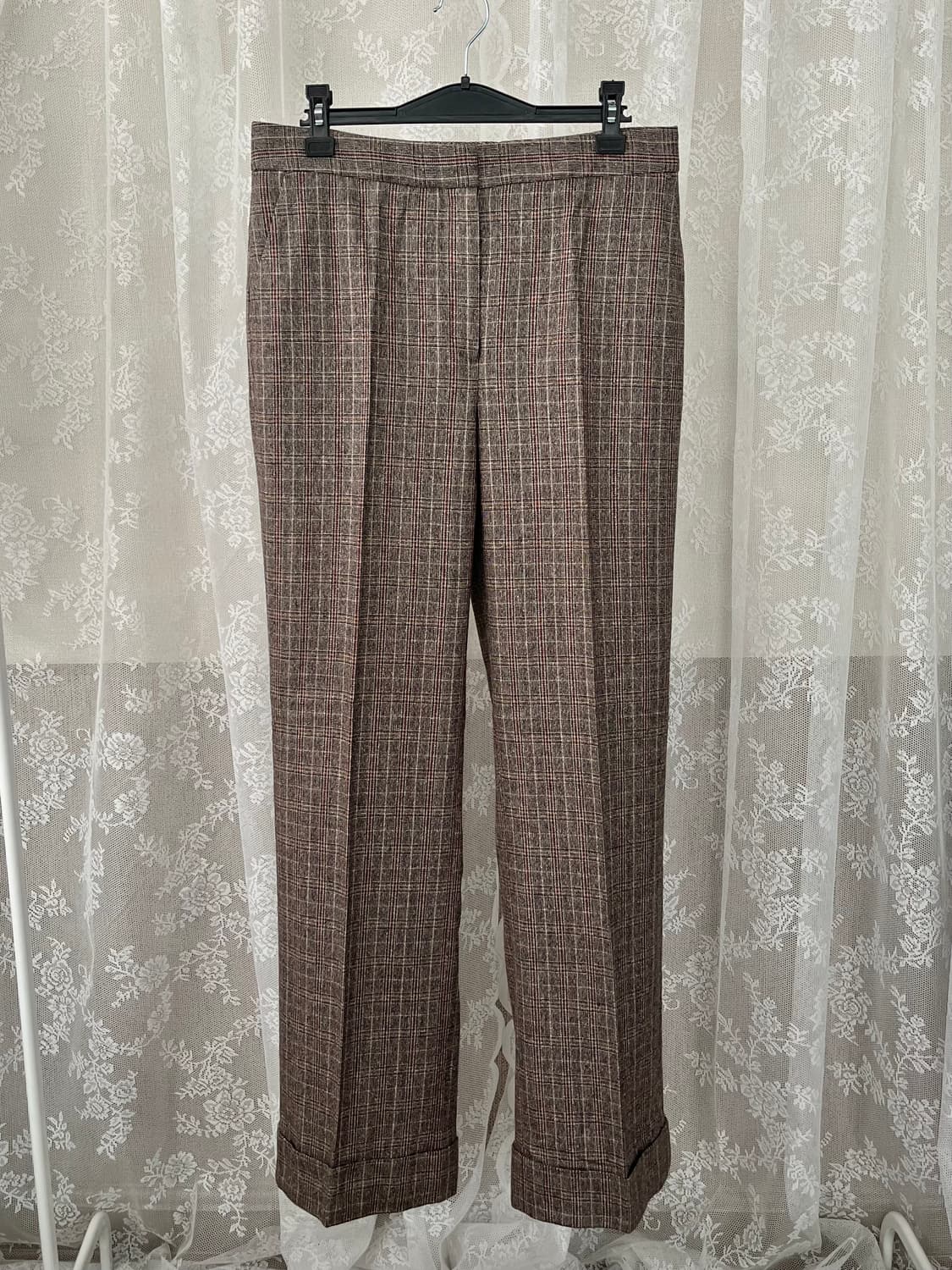 40) 마시모두띠 울 체크 슬랙스 브라운 상품이미지1