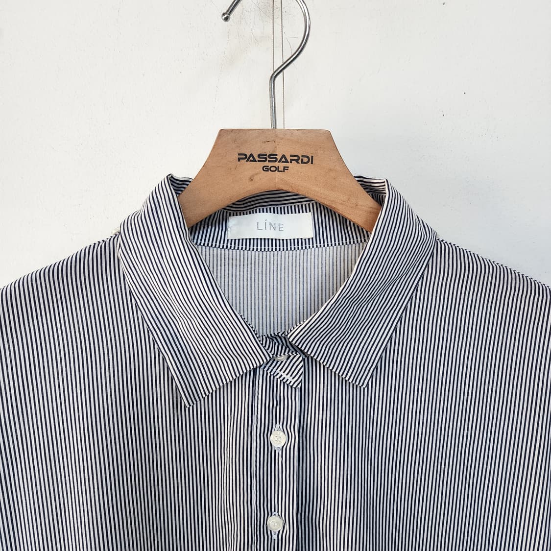 라인 스트라이프 셔츠 롱 원피스 상품이미지2