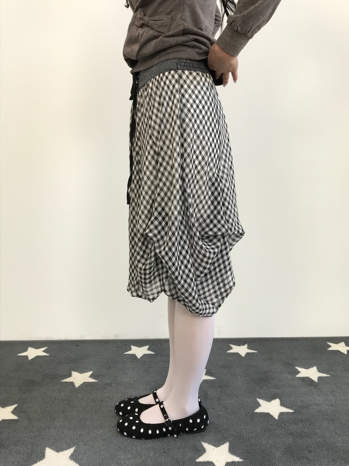 Jpn Gingham Corset Bubble Skirt 상품이미지2
