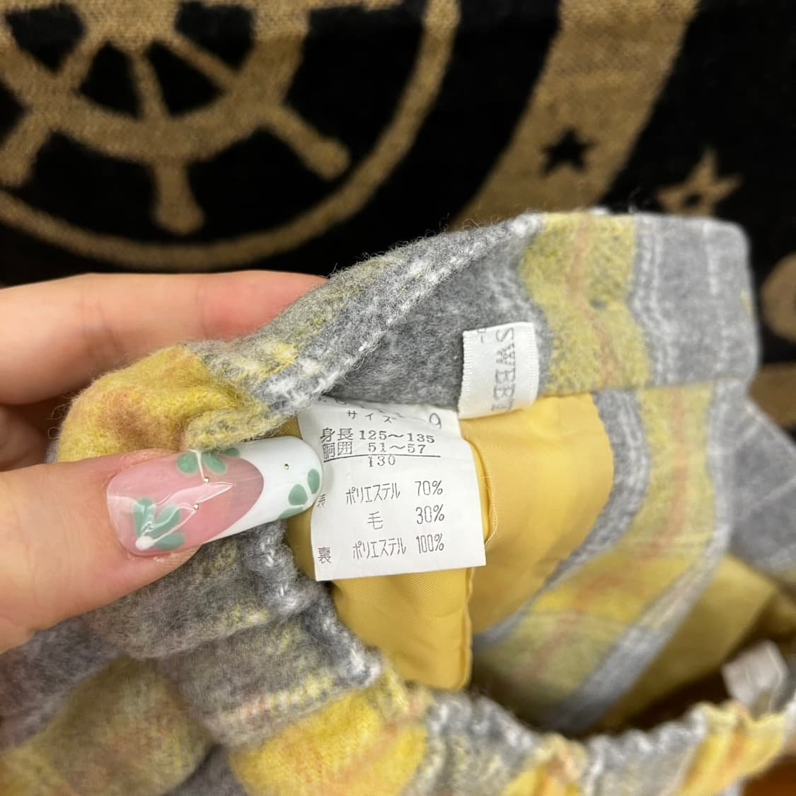 빈티지 코지 모리 단추 체크 하이틴 플리츠 마이크로 스커트 K0139 상품이미지5