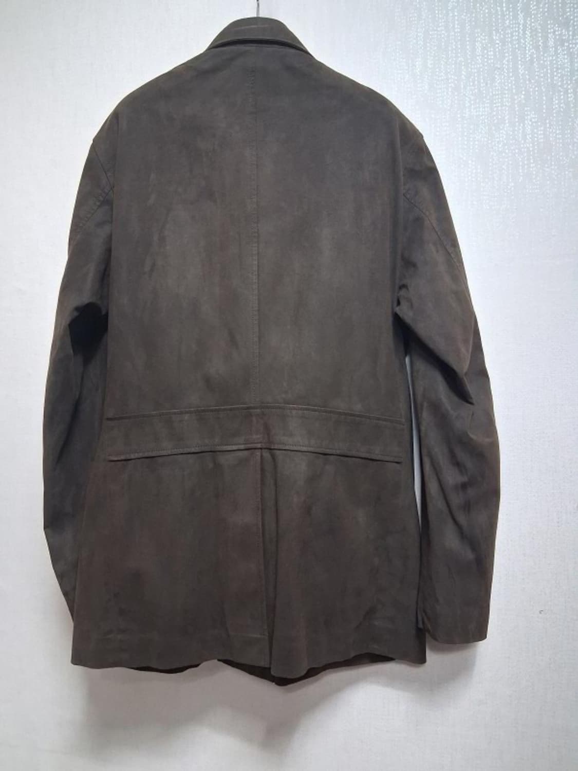 일본빈티지수입 유니클로 남성 스웨이드쟈켓 짙은카키 표기 L슬림100 98 상품이미지2