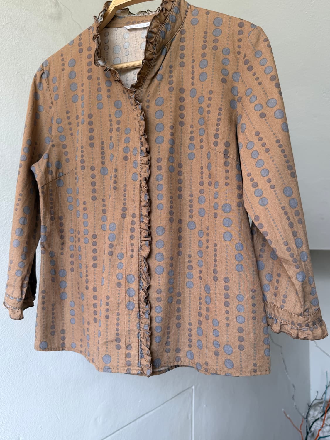 빈티지 러플 도트 셔츠 상품이미지3