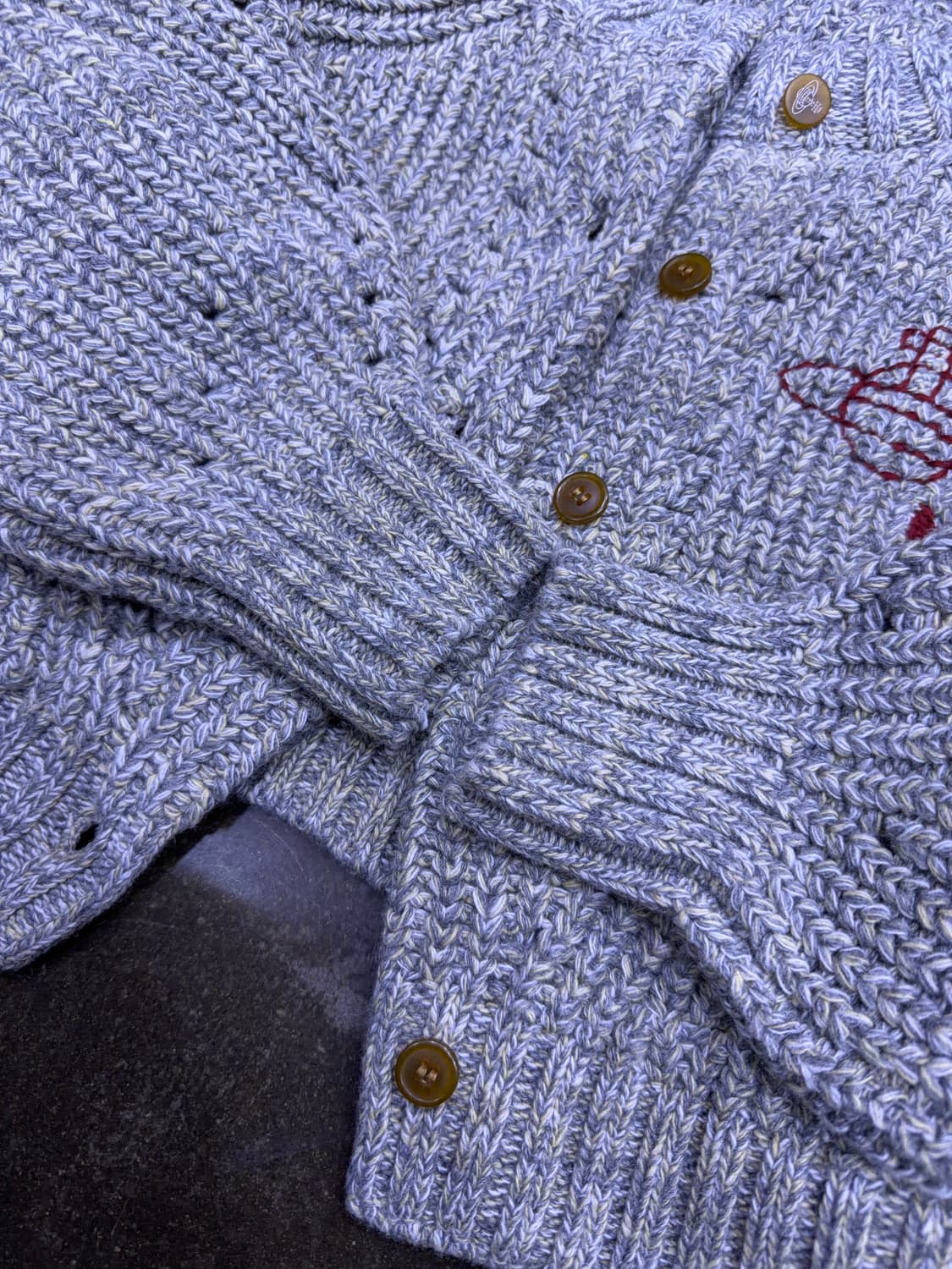 it 콜렉션 헤비울 우주선 자수 가디건 스웨터 S 상품이미지9