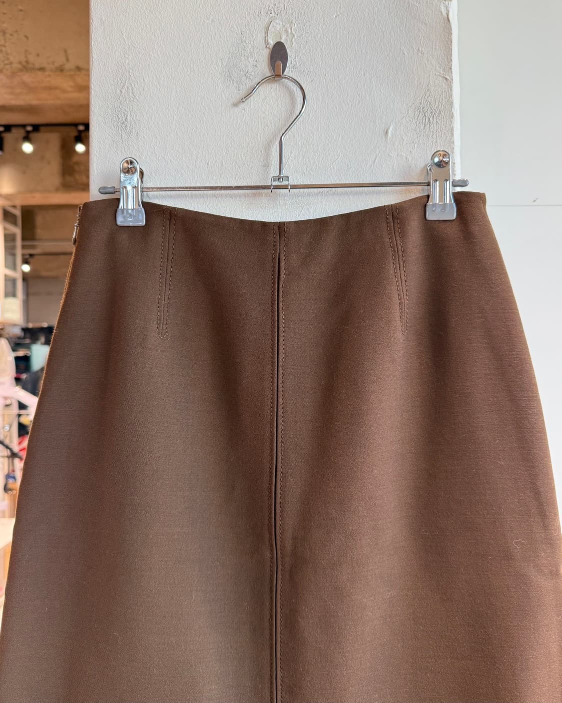 프라다 브라운 울 미디스커트 상품이미지6