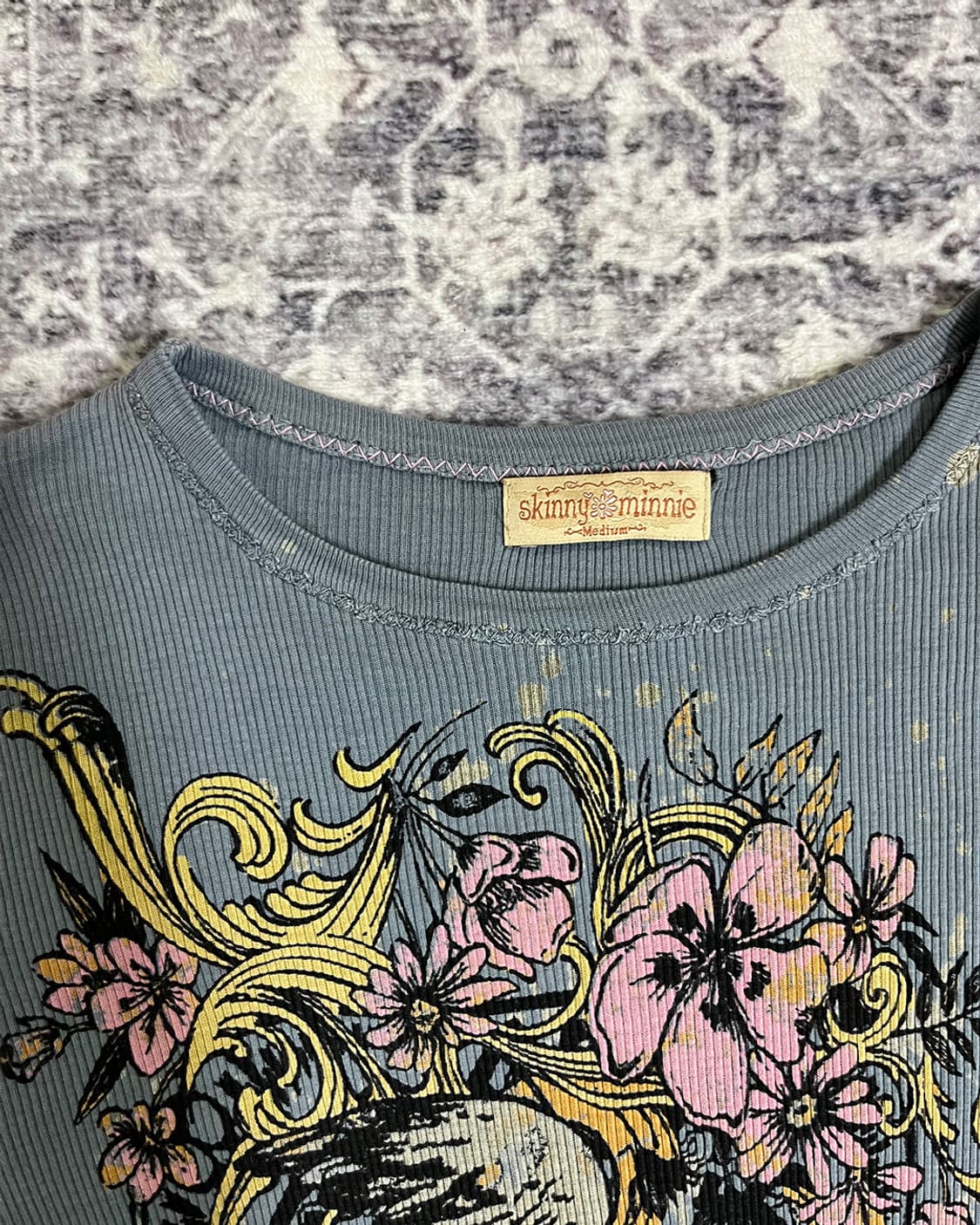 Skinny Minnie skull printing long sleeve 상품이미지5