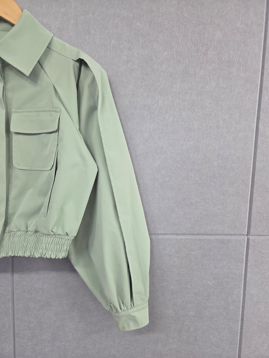 JS NEW.YORK 파스텔 민트 크롭 블루종 자켓 상품이미지3