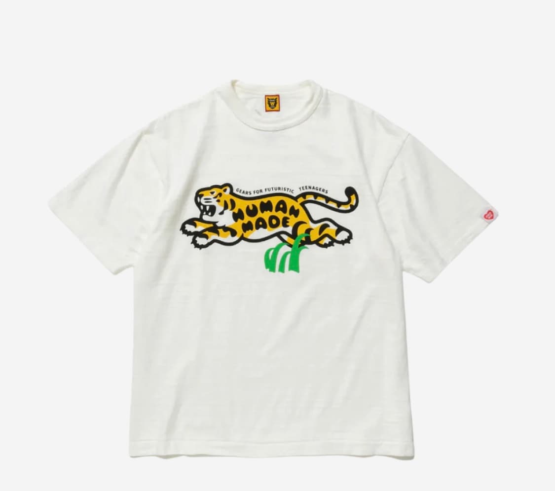 [2xl xxl] 휴먼메이드 호랑이 타이거 반팔 화이트 상품이미지1