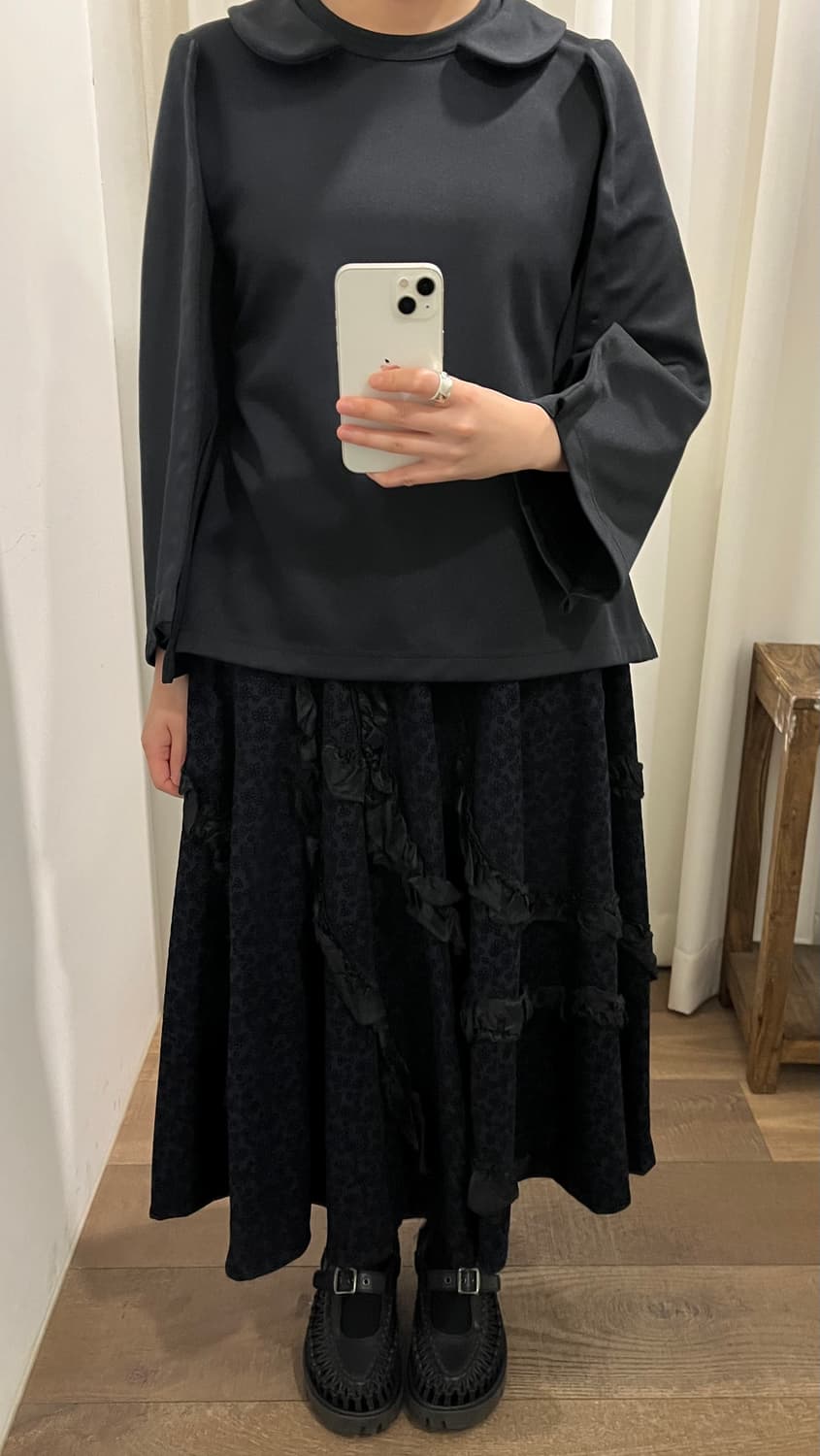 Floral Pattern Lace Flare Skirt 상품이미지2