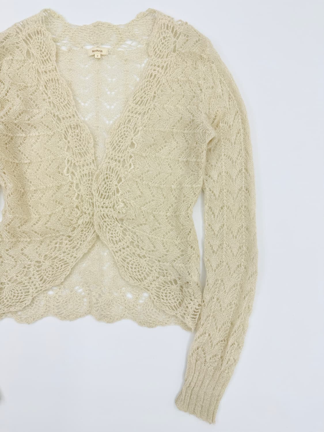 빈티지 Hushush 아이보리 레이어드 레이스 가디건 상품이미지3