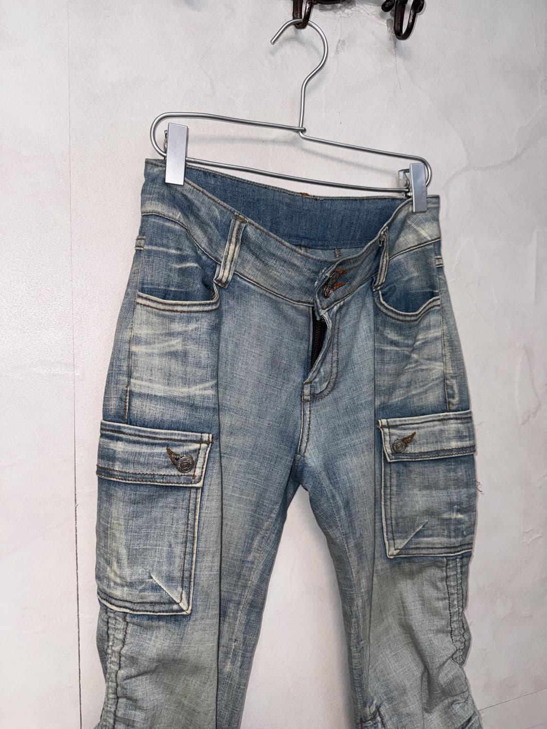 Washing denim shirring capri pants  상품이미지3