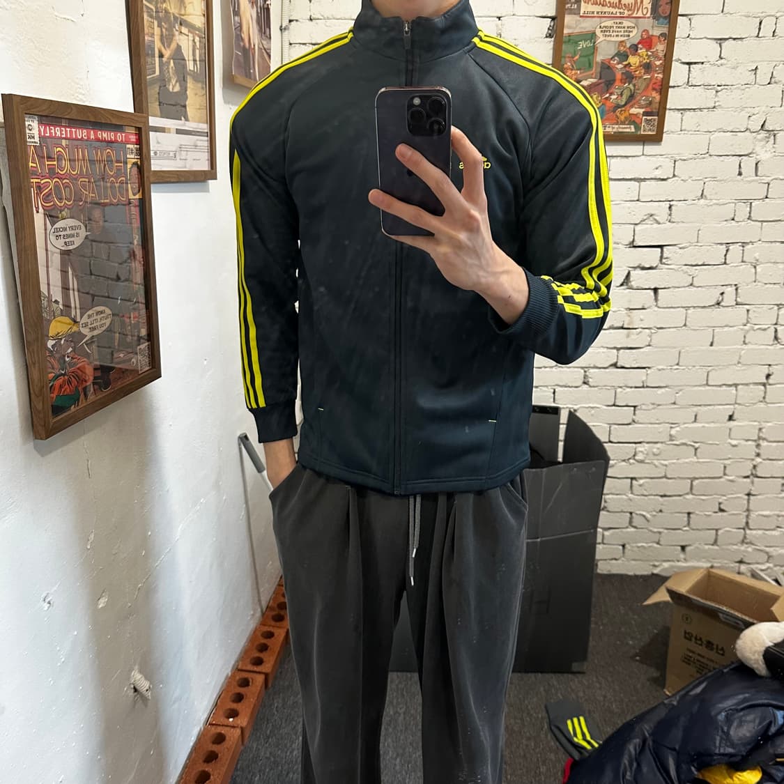 아디다스 삼선 형광 트랙탑 져지 상품이미지2