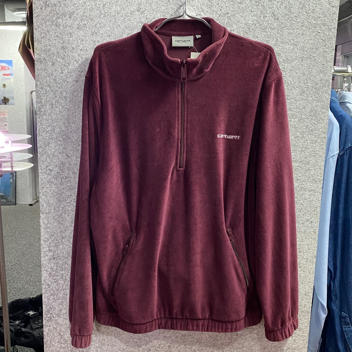 칼하트 버건디 플리스 하프집업 B2250 상품이미지2