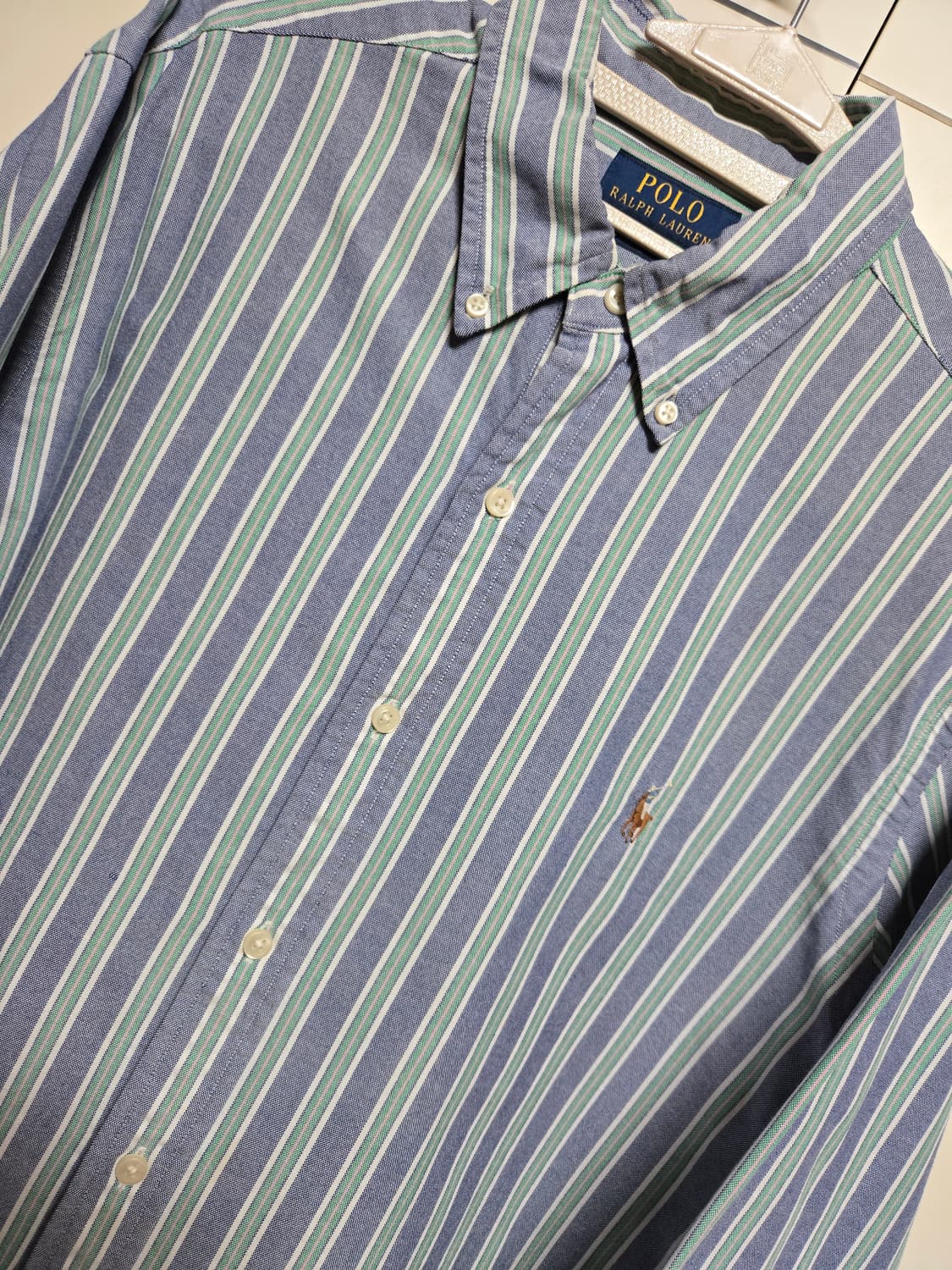 폴로 랄프로렌 신형 큐알택 옥스포드 스트라이프 셔츠 상품이미지1