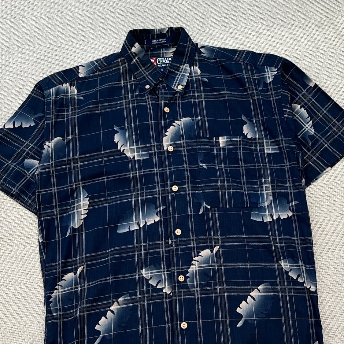 챕스랄프로렌 체크 leaf 패턴 하프 셔츠 r3804 상품이미지3