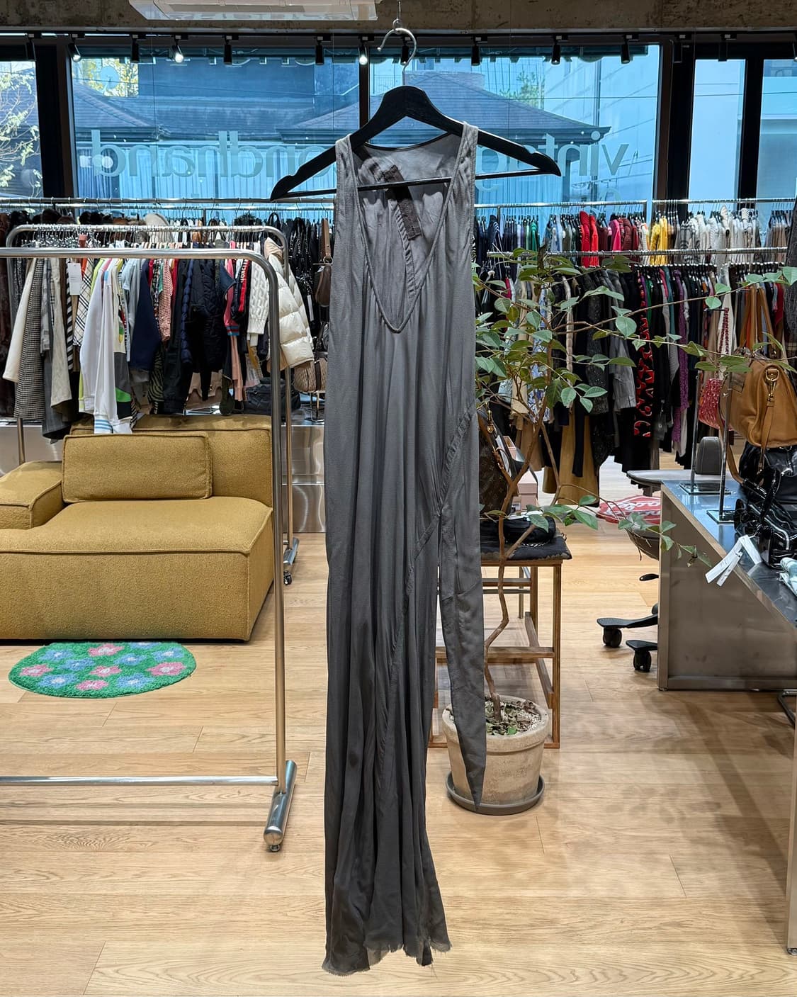 릭 오웬스 fw09 차콜 린넨 슬리브리스 원피스  상품이미지1