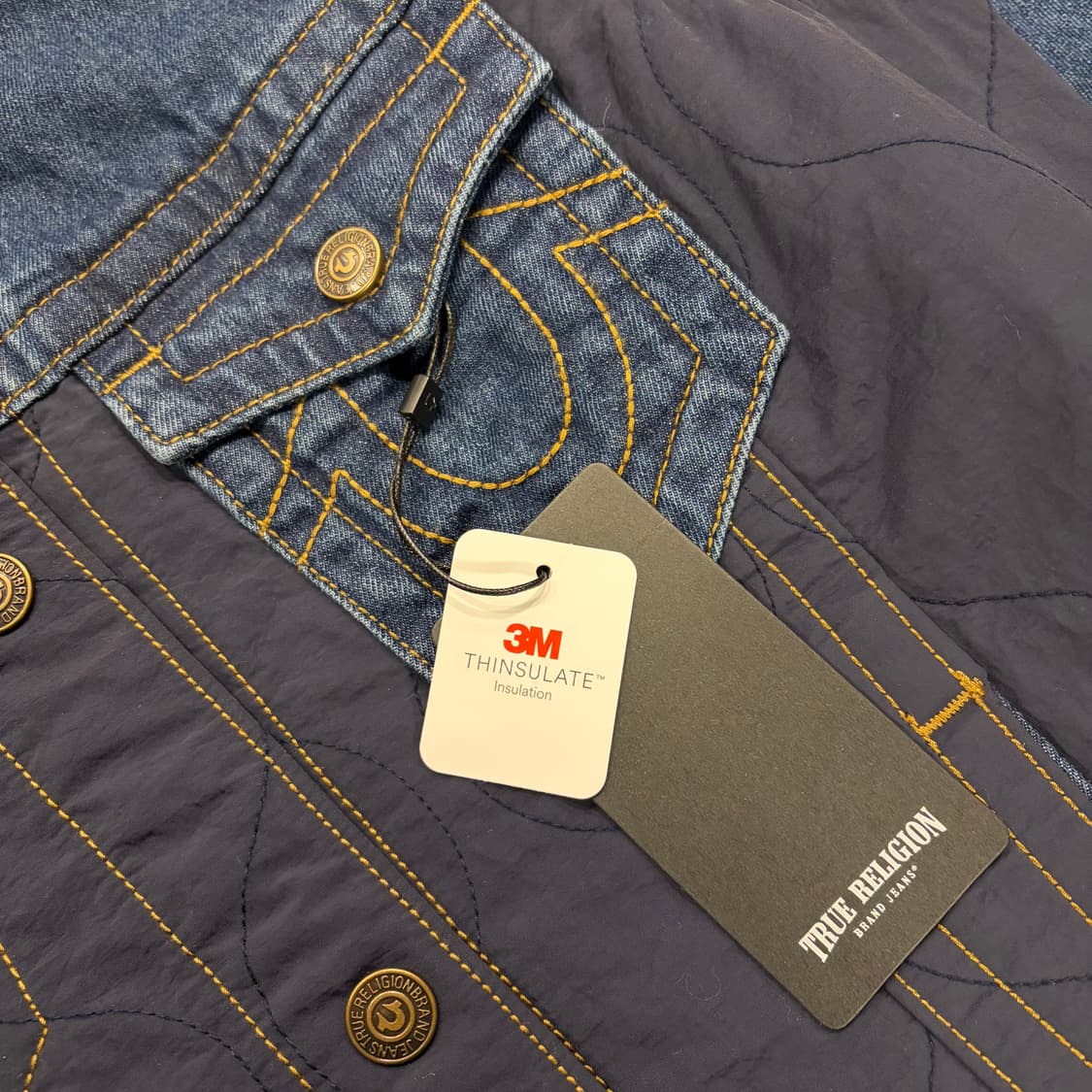 [S] 트루릴리젼 데님 퀼팅 자켓 블루 새상품 B473 상품이미지4