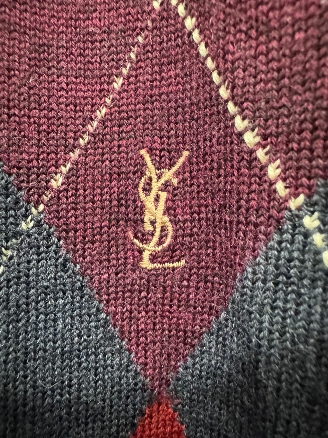 입생로랑 아가일 멀티컬러패턴 가디건 105(XL) 상품이미지3