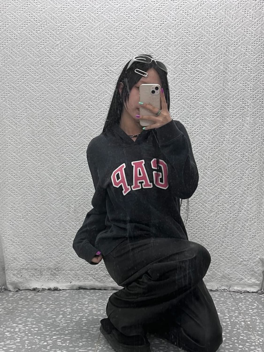 갭 올드스쿨 자수로고 빈티지무드 약기모 후드티 L C06843 상품이미지1