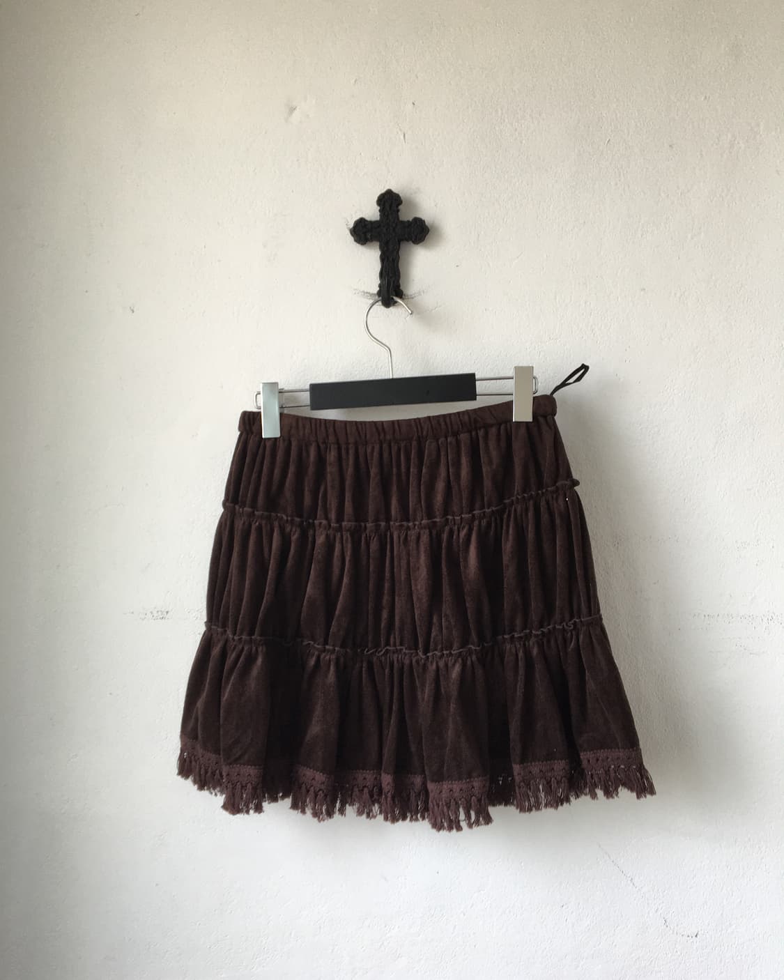 Fringe point velvet layer skirt 상품이미지3