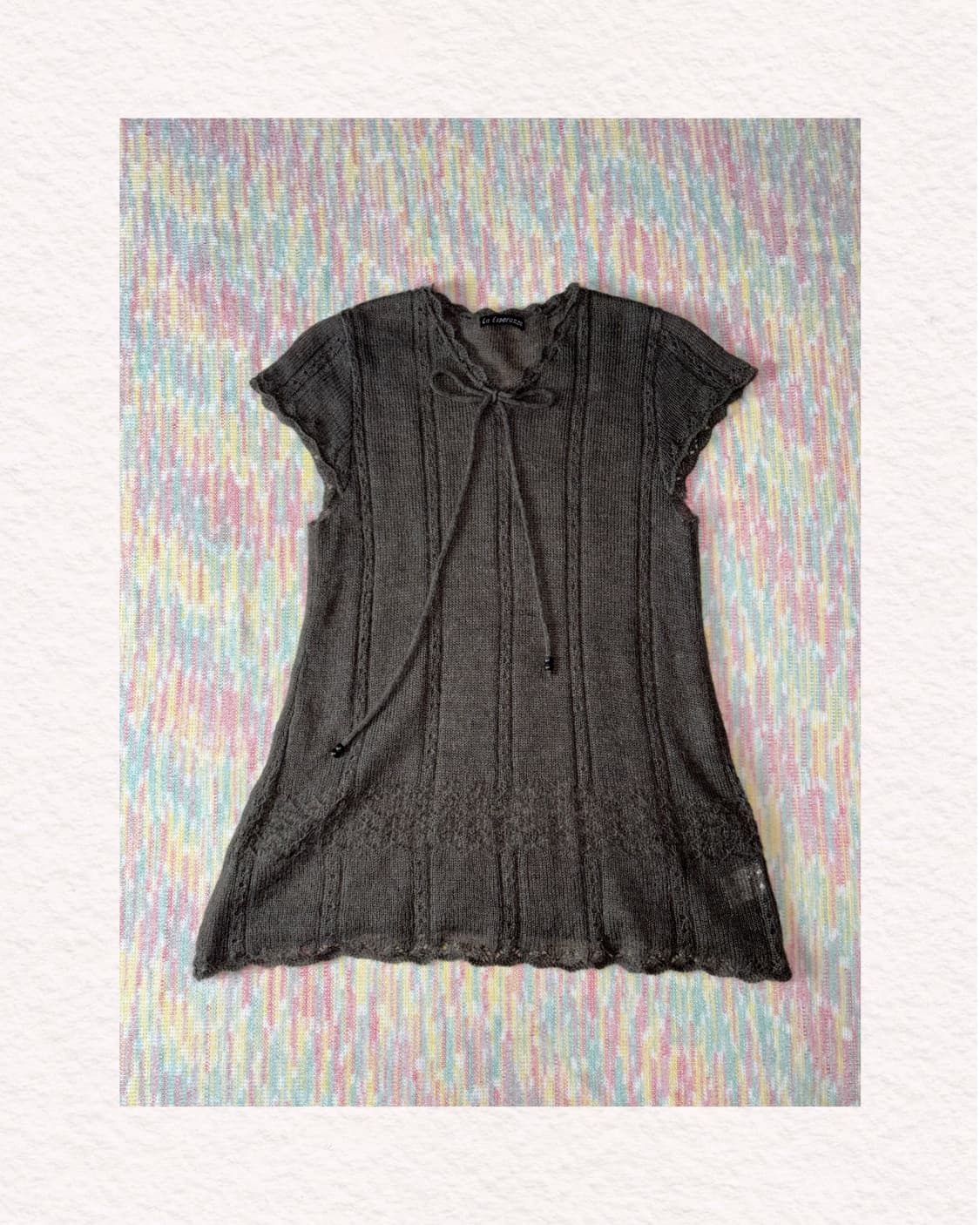 애쉬 브라운 반소매 니트  상품이미지1