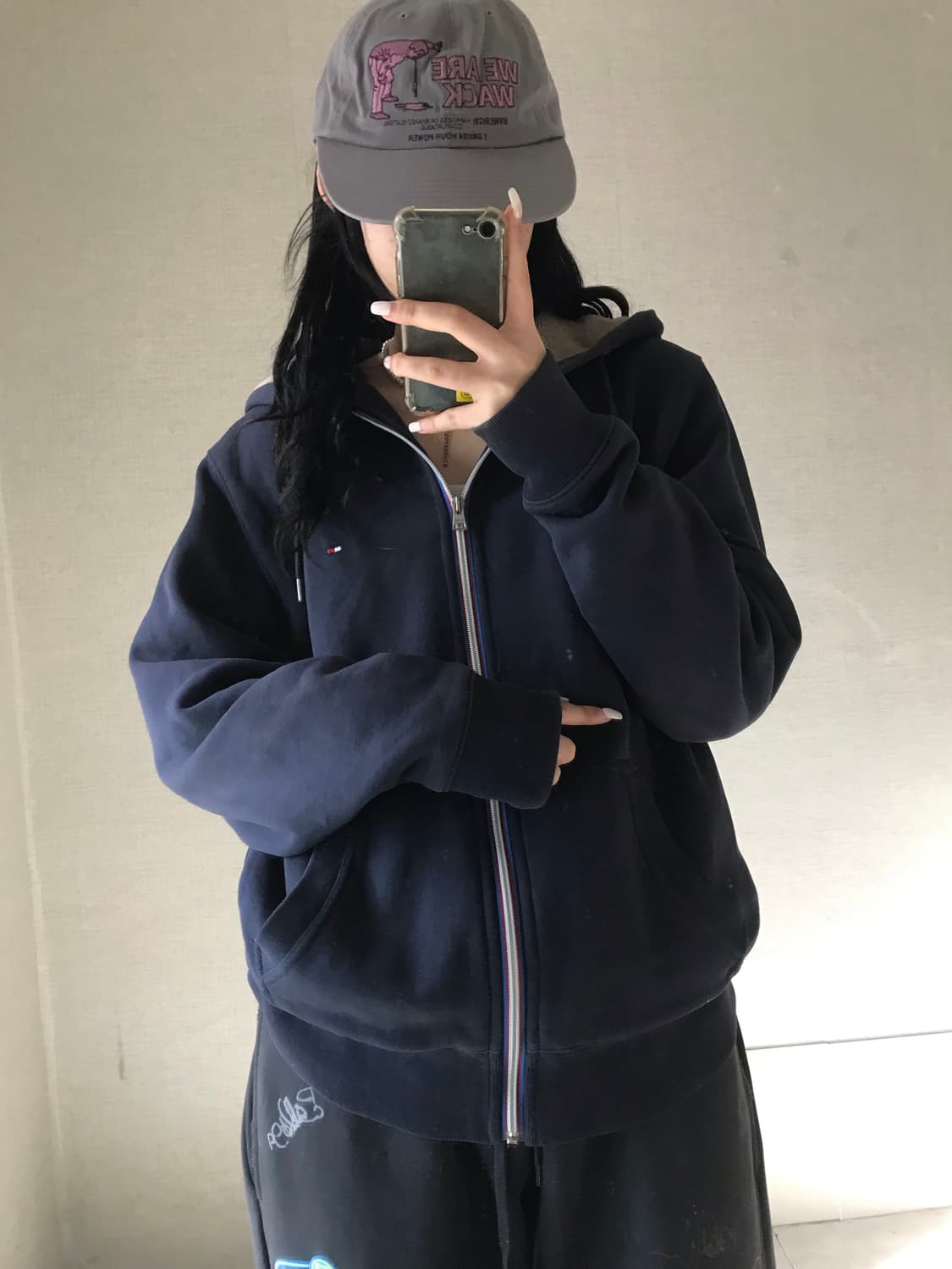 타미힐피거 네이비 퍼 후드집업 상품이미지2