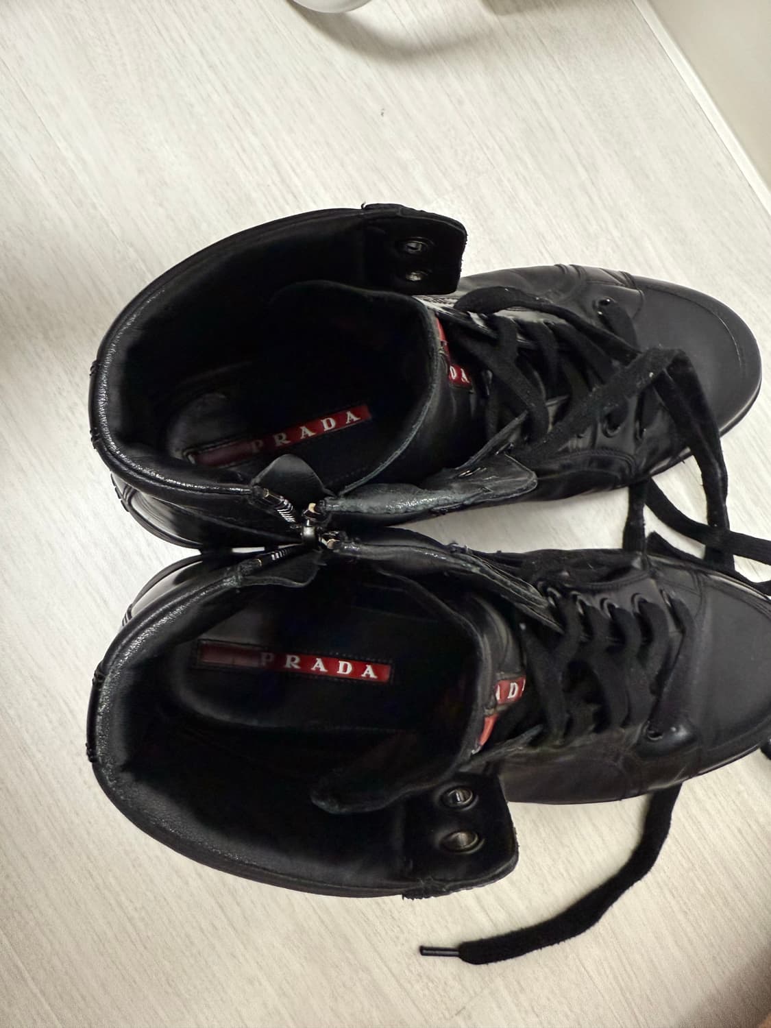 프라다 스포츠 레더 하이탑 상품이미지4