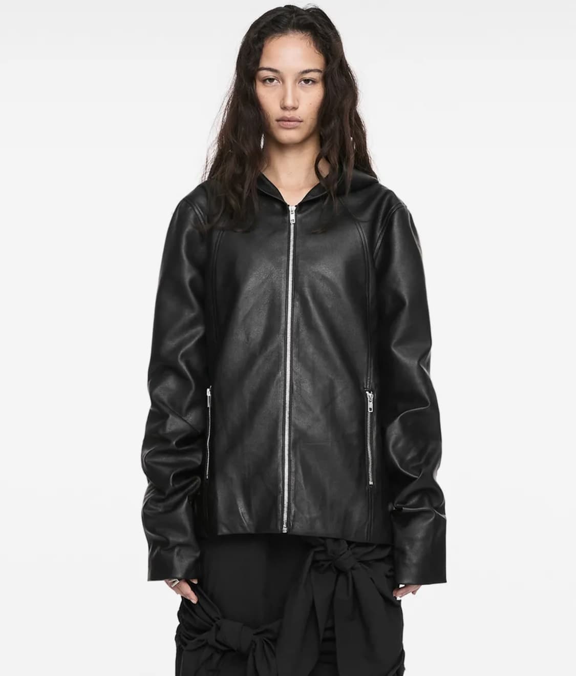 나체 후드 레더 자켓 1 nache hood leather jacket 상품이미지1
