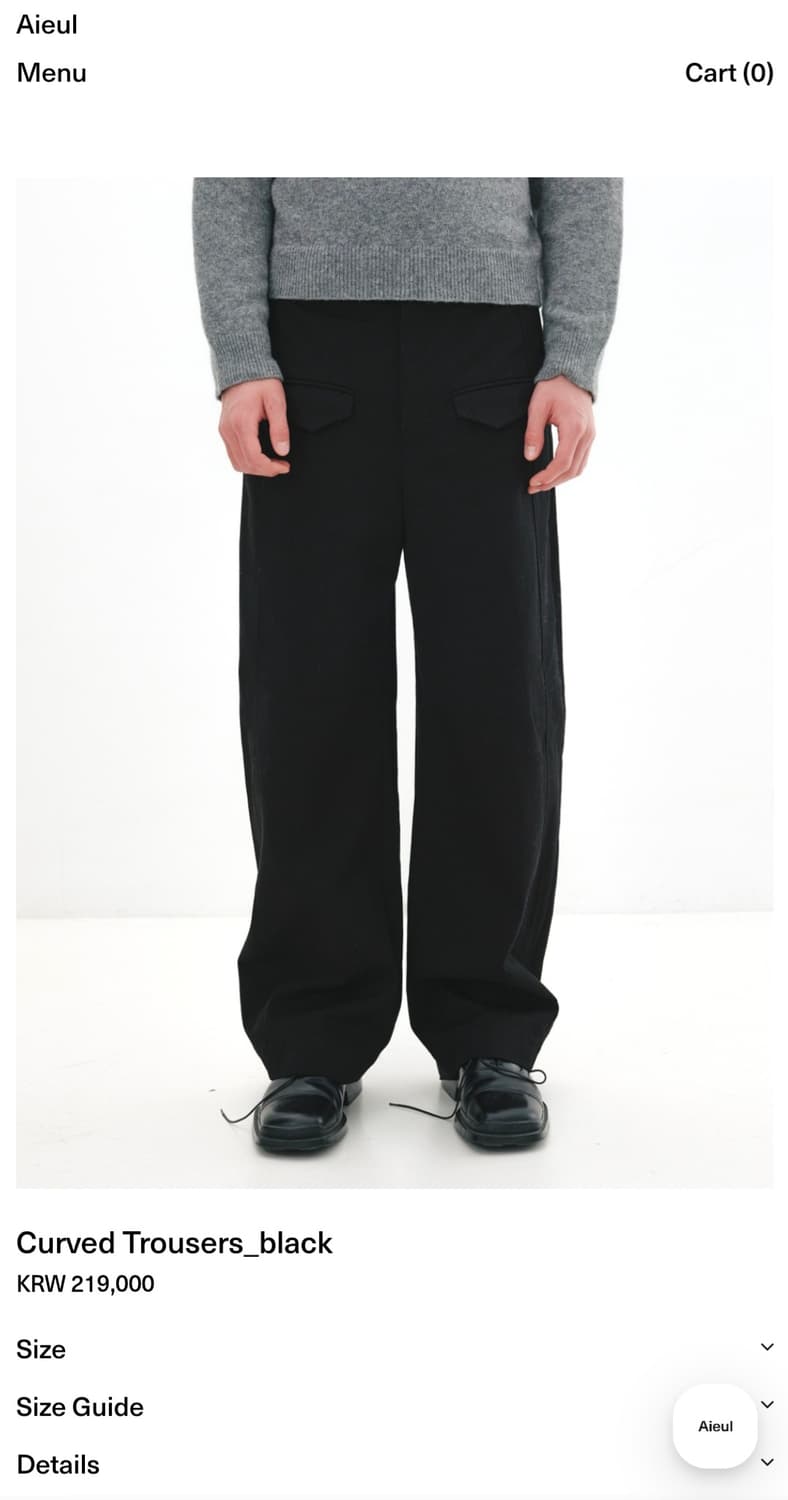 Aieul 커브드 진 블랙(48) 상품이미지1