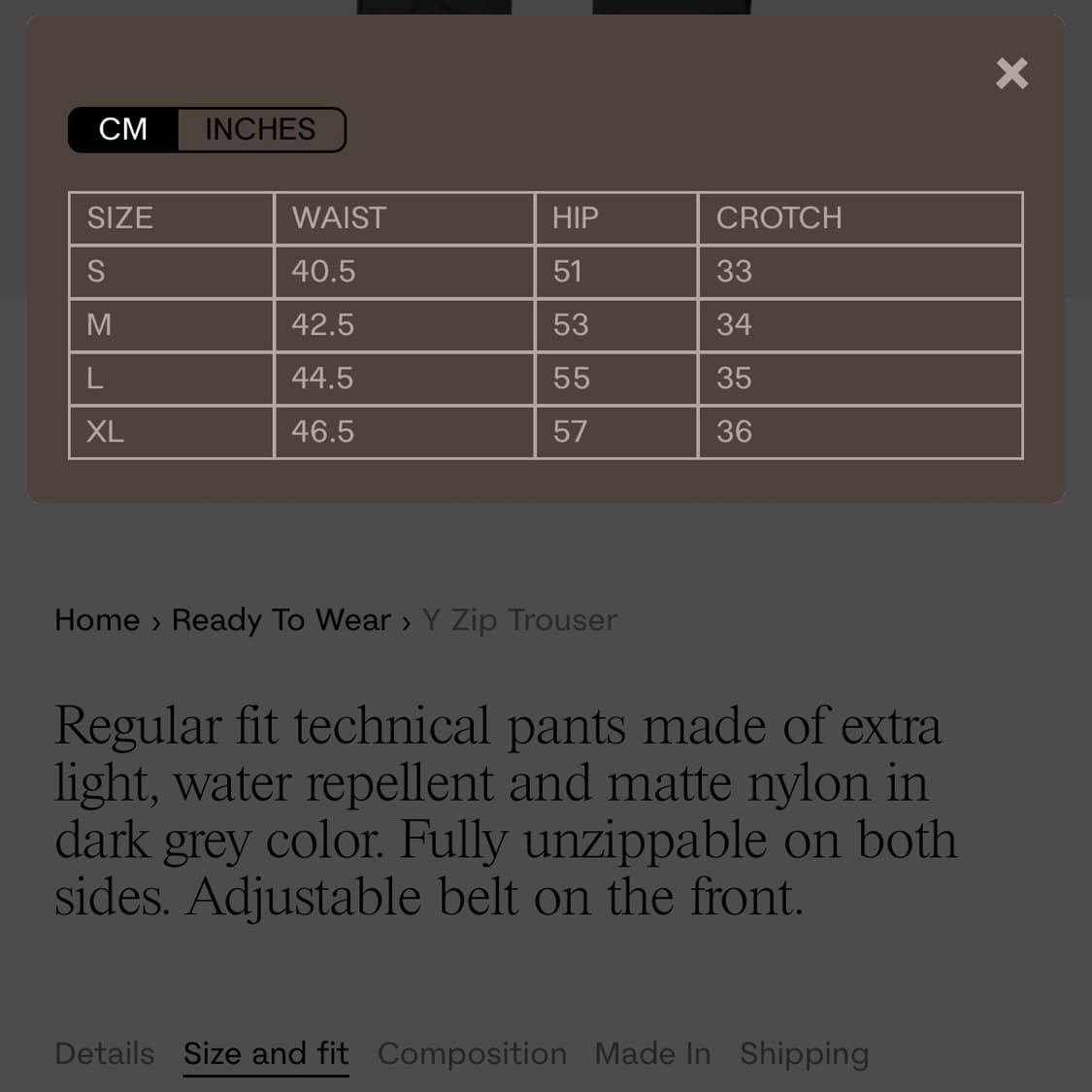 ROA Y ZIP TROUSER 상품이미지3