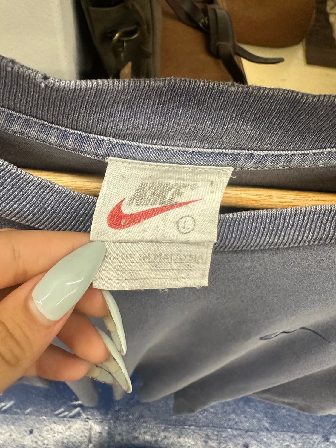 1990s NIKE 나이키 소라색 반팔티 상품이미지5